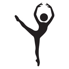 Ballet Dancer Silhouette in Extended Leg Pose