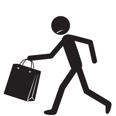 Stick Figure Carrying Shopping Bag