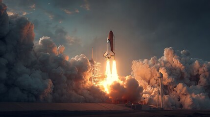 High-resolution photography of rocket launch

