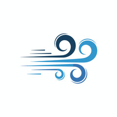 Stylized Wind Illustration Depicting Movement and Airflow on a White Background for Design Projects