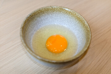 Fresh edible raw eggs in a bowl