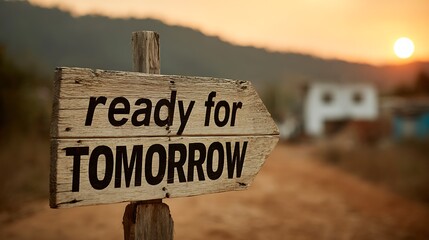 Wooden road sign with counselor ready for tomorrow text
