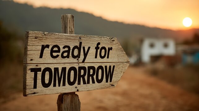 Wooden road sign with counselor ready for tomorrow text
