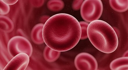 Visualize healthy red blood cells flowing illustrating science, medicine, and the human body anatomy