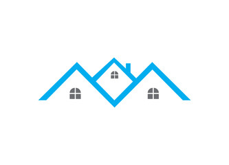 A real estate concept illustration set with a variety of house and building icons, perfect for business logos and property designs