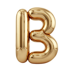 metallic 3d letter b balloon for celebration and party design
