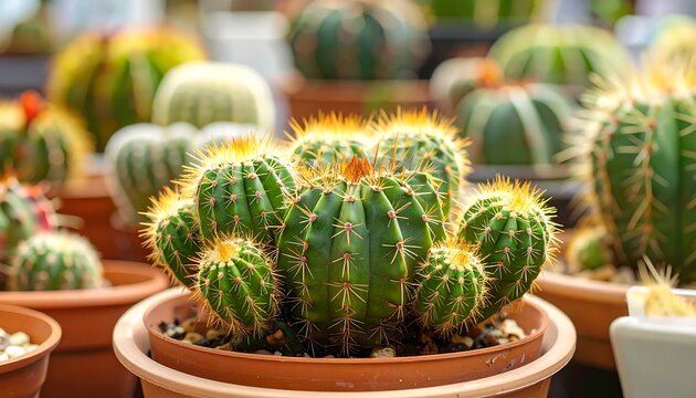 Cluster of prickly succulent plants - Powered by Adobe