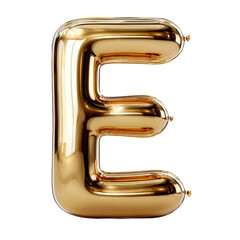 letter e shaped 3d balloon isolated on white background
