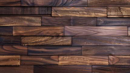 Wood paneling texture with irregular planks of dark stained hardwood