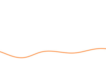 Orange wavy horizontal line for abstract divider, underline highlight, decorative stroke, and graphic design element