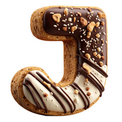 decorative letter j cookie isolated png image
