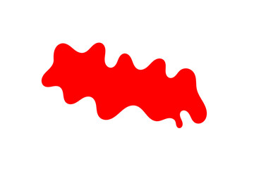 Red paint splatter shape for abstract overlay, grunge texture, creative sticker, poster highlight, and decorative graphic design element