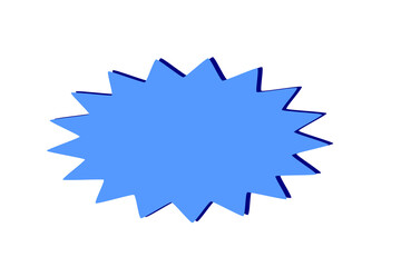 Blue starburst explosion shape vector for discount badge, sale label, comic effect, and decorative graphic design element