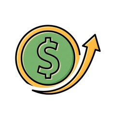 Obraz premium A graphic depiction of a dollar symbol encircled by a rising upward trend, suggesting financial growth and prosperity.