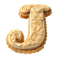 letter j cookie art alphabet isolated on white
