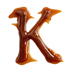 sweet caramel letter k design on smooth surface
