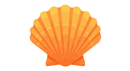 Bright clam shell on white: detailed and colorful ocean symbol