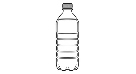 plastic water bottle vector, drinking bottle illustration, beverage container icon, PET bottle design, hydration bottle clipart, reusable water bottle vector, disposable plastic bottle drawing, eco pa