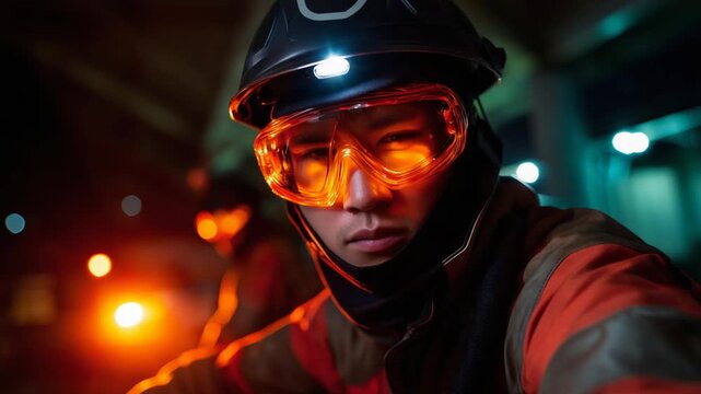 Bright Orange Glow on Safety Gear Displaying Heat Intensity