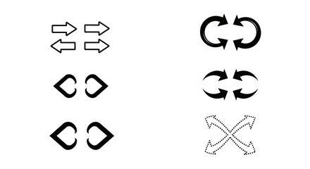 arrow icons, direction arrow vector, rotation arrow symbol, shuffle arrows illustration, exchange arrows icon, repeat symbol vector, loop arrow graphic, circular arrows illustration, swap icon vector,