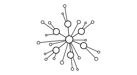 network node diagram, abstract connection icon, digital network illustration, connected dots design, neural network vector, web connection artwork, technology communication icon, interconnected nodes 