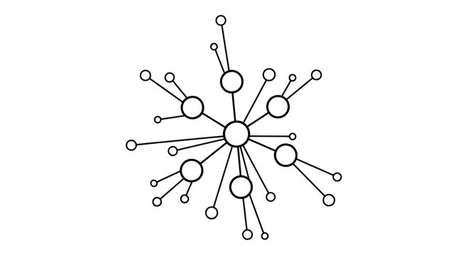 network node diagram, abstract connection icon, digital network illustration, connected dots design, neural network vector, web connection artwork, technology communication icon, interconnected nodes 