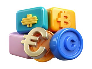 Colorful 3D Financial Icons Set