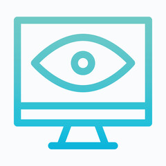SEO Website Visibility Eye Isolated Vector Lineal Gradient Style Icon