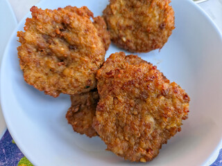 Fried Minced Pork with Garlic Close-up top view