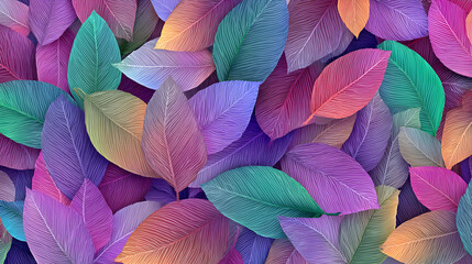 Colorful autumn leaves create a vibrant mosaic on the forest floor, showcasing the beauty of nature's transition with a whimsical and artistic flair.