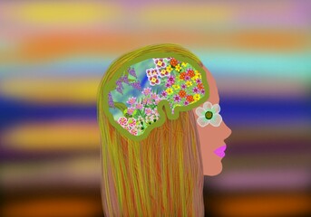 The Realm of Joyful Emotions girl with a cake