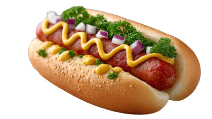 Delicious Hot Dog with Mustard. (2)