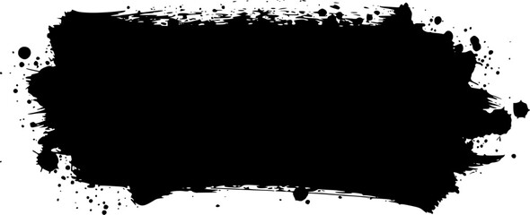 Grunge badge brush, hand drawn black sticker
