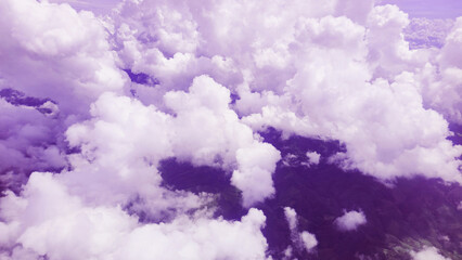 Sky and clouds view from the air, fog floating