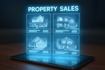 A digital display showcasing property sales.