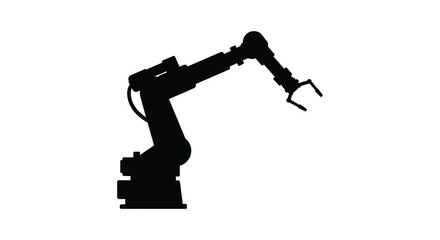 a robotic arm silhouette against white background
