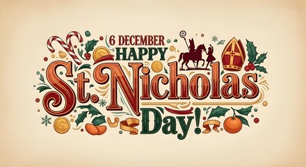 Decorative Typography Poster for St. Nicholas