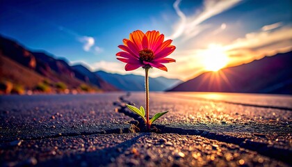 A single flower symbolizes resilience and strength.  
