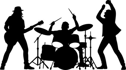 Music Band silhouette vector illustration