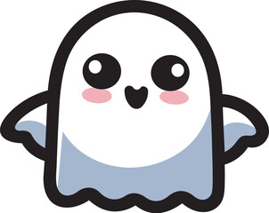 Cute Cartoon Ghost Vector
