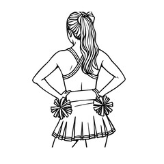 Silhouette of a cheerleader with pom poms