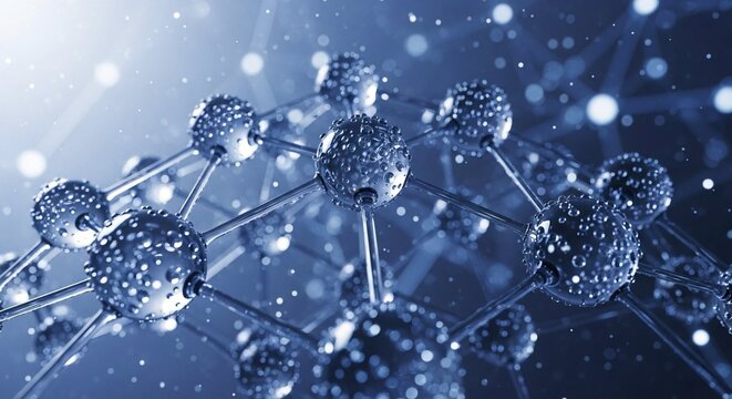 Abstract Nanotechnology Structure Visualizing Molecular Connectivity and Scientific Innovation