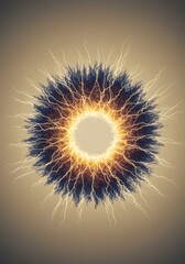 Abstract energy sphere in vibrant colors, representing dynamic forces and energetic particles, radiating and swirling.