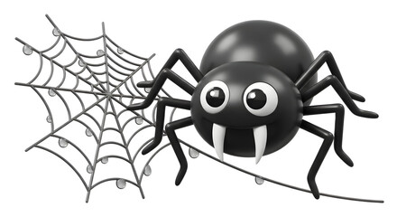 Spider and web cartoon illustration