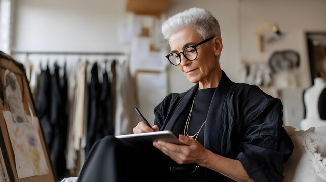 senior woman fashion designer