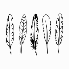 Artistic Feather Vector Set