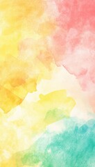 Obraz premium Vibrant Yellow, Pink & Mint Watercolor Texture: Abstract Spring Background