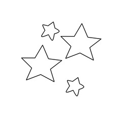 Three stars are drawn in a row on a white background