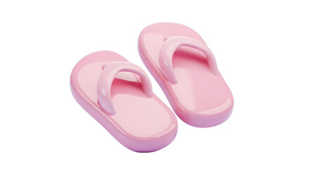 Obraz premium Pair of Pink Flip Flops on Light Blue Background