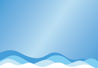 Abstract Blue Wave Background, Gentle Blue Gradient Waves, Soothing Blue Landscape